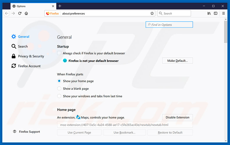 Removing search.hyourmapview.com from Mozilla Firefox homepage