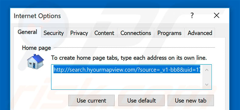 Removing search.hyourmapview.com from Internet Explorer homepage