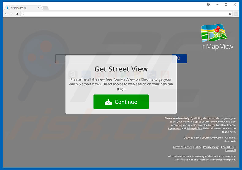 Website used to promote Your Map View browser hijacker