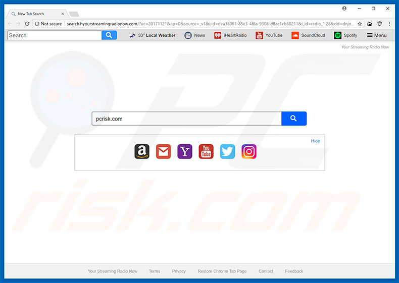 search.hyourstreamingradionow.com browser hijacker