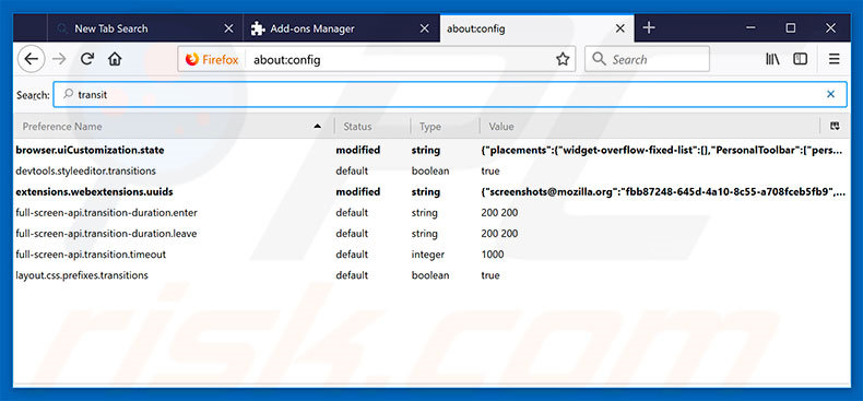 Removing search.yourtransitinfonow.com from Mozilla Firefox default search engine