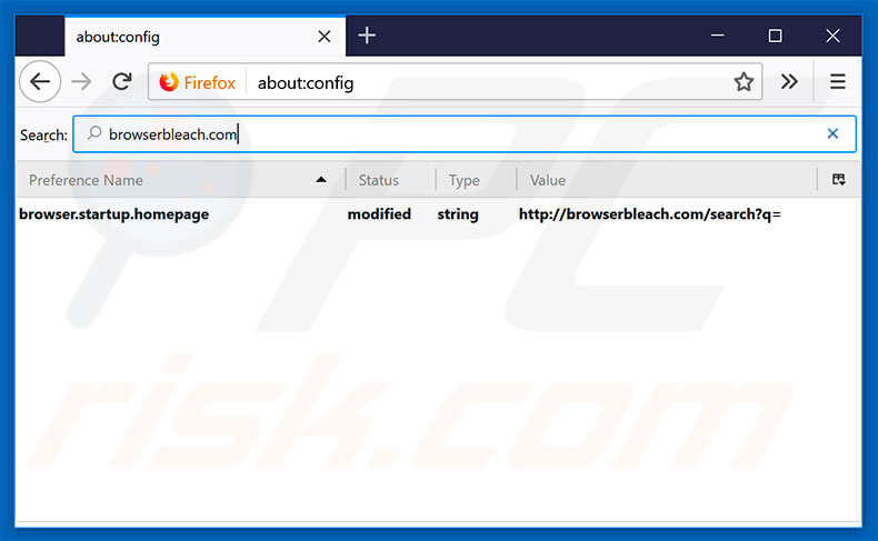 Removing browserbleach.com from Mozilla Firefox default search engine