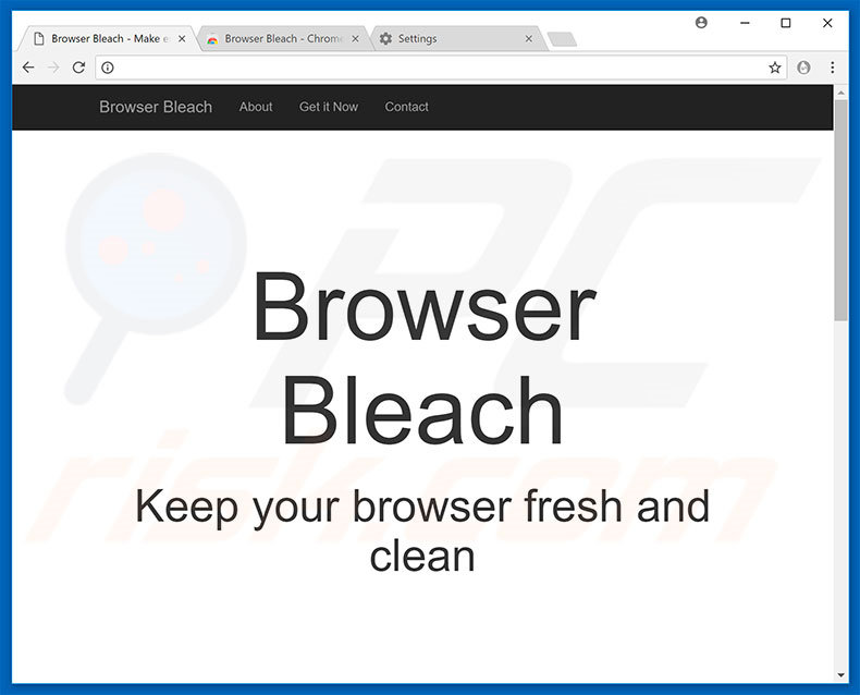 Website used to promote Browser Bleach browser hijacker