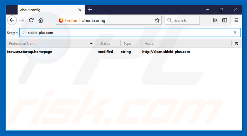 Removing clean.shield-plus.com from Mozilla Firefox default search engine