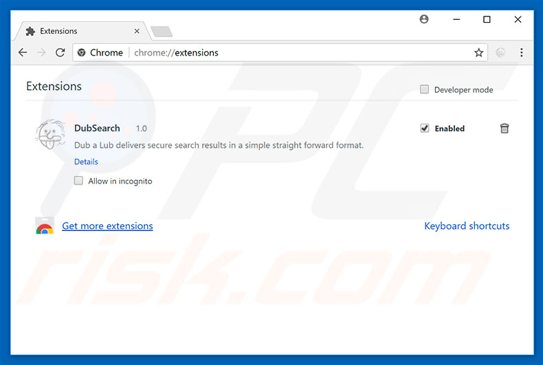 Removing dubalub.com related Google Chrome extensions