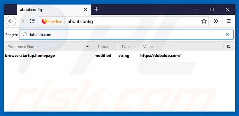 Removing dubalub.com from Mozilla Firefox default search engine