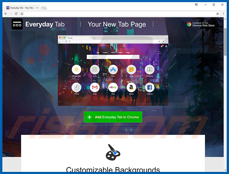 Website used to promote Everyday Tab browser hijacker