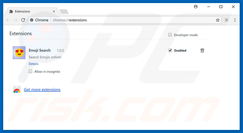 Removing feed.emoji-search.com related Google Chrome extensions