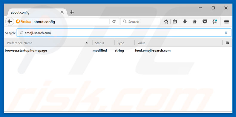 Removing feed.emoji-search.com from Mozilla Firefox default search engine