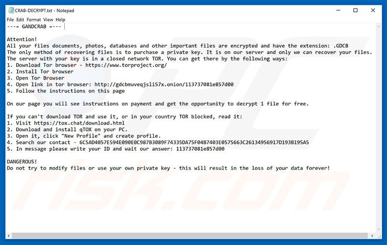 GANDCRAB2 decrypt instructions