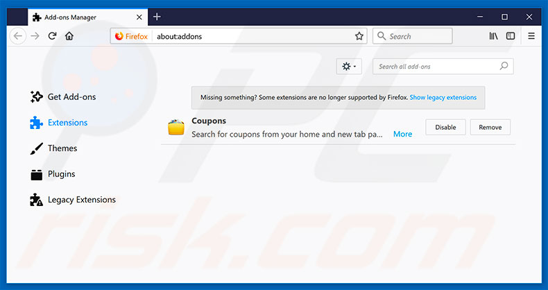 Removing search.hactivecouponsexplore.com related Mozilla Firefox extensions