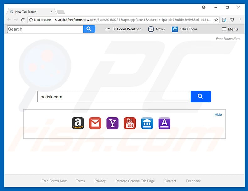 search.hfreeformsnow.com browser hijacker