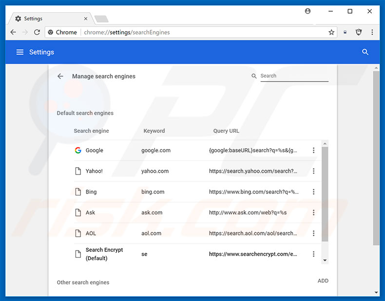 Removing search.hmylocaltransit.co from Google Chrome default search engine