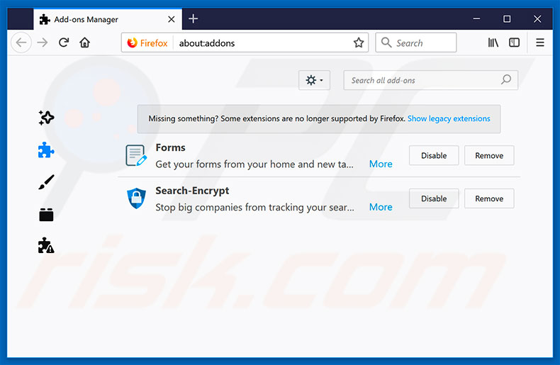 Removing search.hyourfreeonlineforms.com related Mozilla Firefox extensions