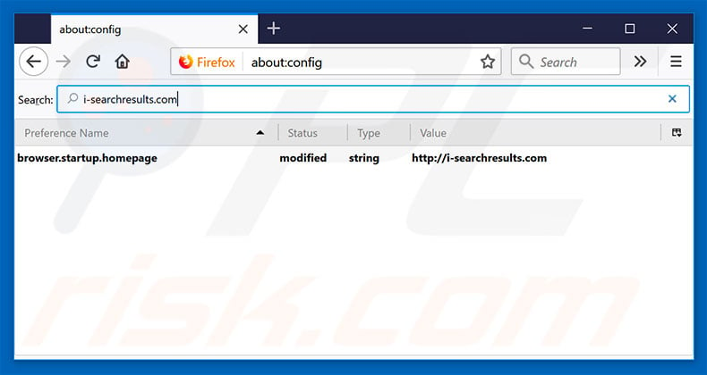 Removing i-searchresults.com from Mozilla Firefox default search engine