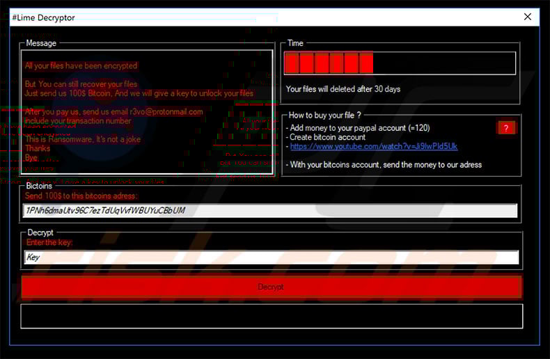 Lime decrypt instructions