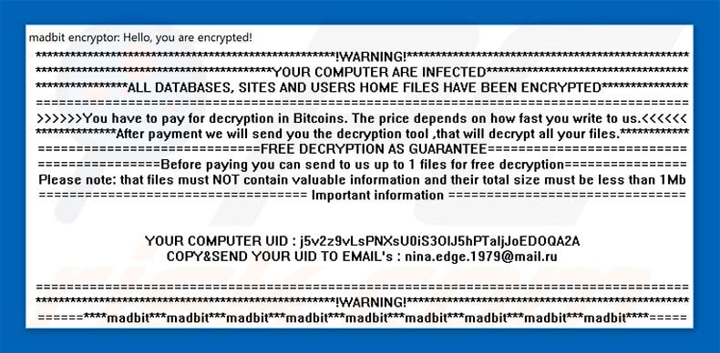 MadBit decrypt instructions