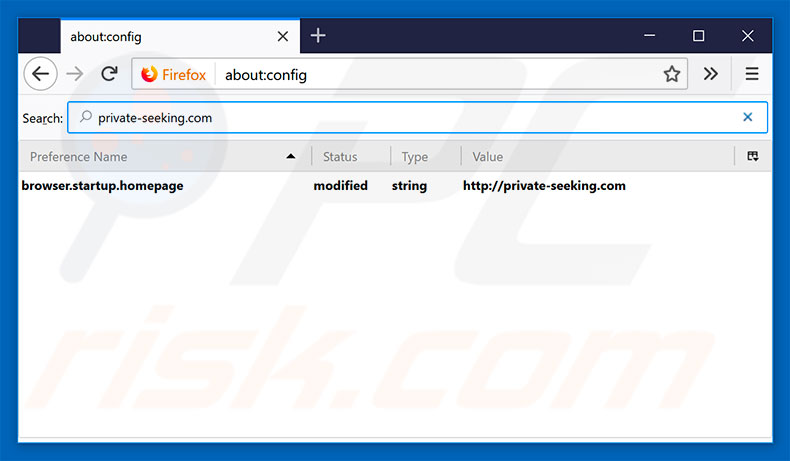 Removing private-seeking.com from Mozilla Firefox default search engine