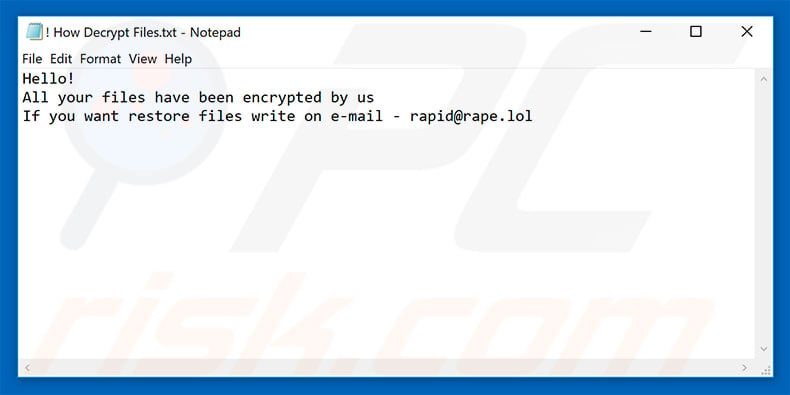 Rapid decrypt instructions (! How Decrypt Files.txt)