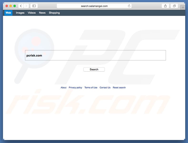 search.salamangal.com browser hijacker on a Mac computer