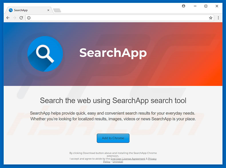 Website used to promote SearchApp browser hijacker