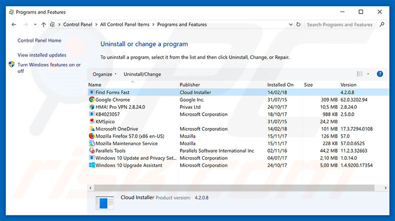 search.dsearchm3f2.com browser hijacker uninstall via Control Panel