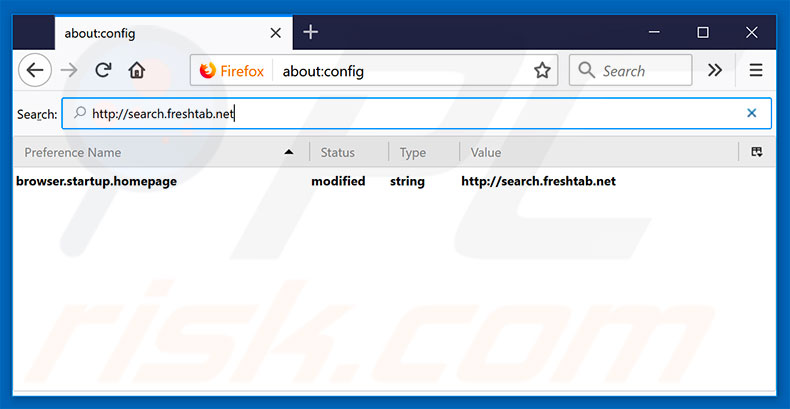 Removing search.freshtab.net from Mozilla Firefox default search engine