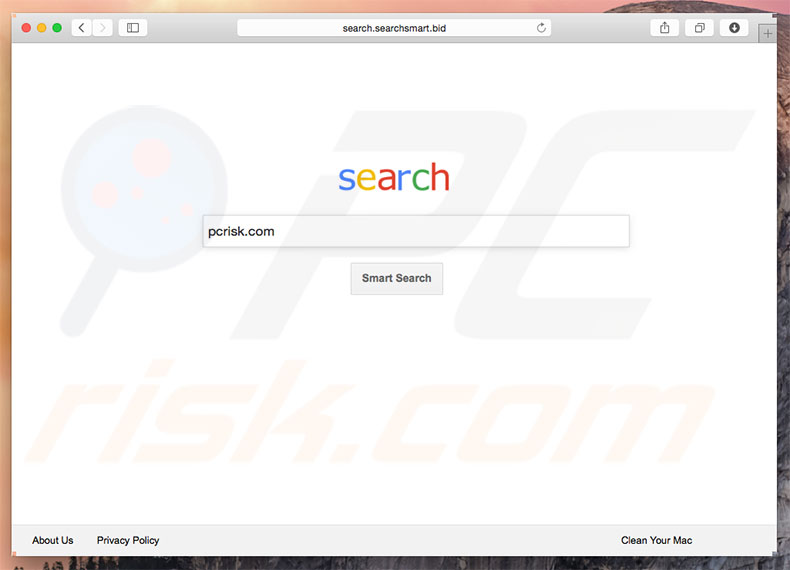 search.searchsmart.bid browser hijacker on a Mac computer
