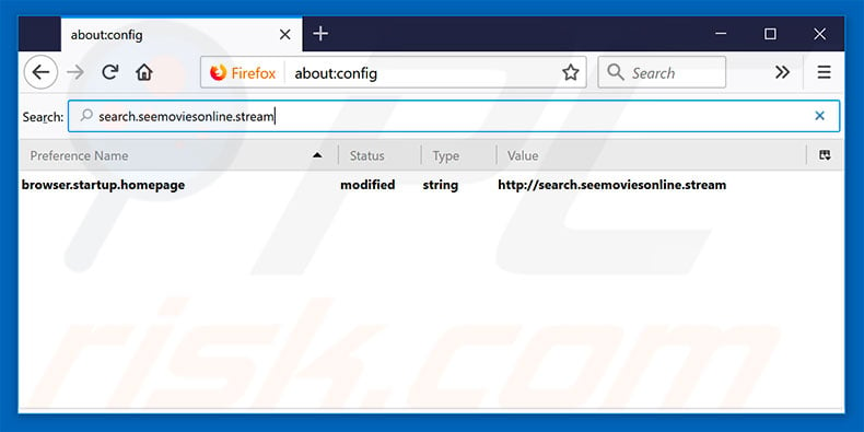 Removing search.seemoviesonline.stream from Mozilla Firefox default search engine
