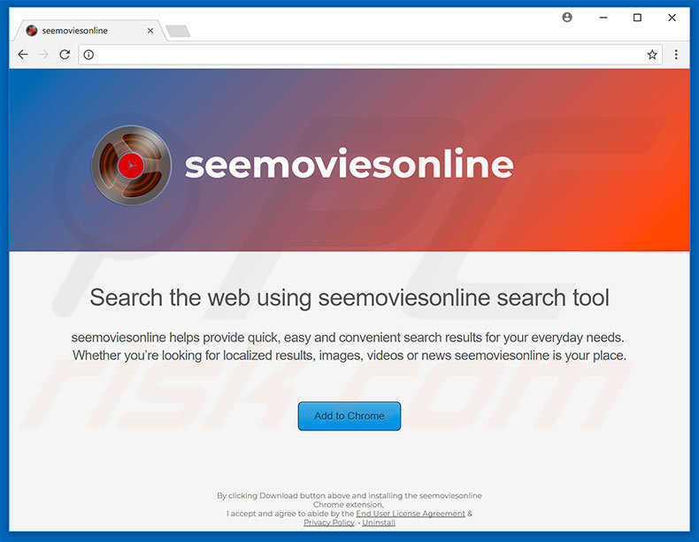 Website used to promote seemoviesonline browser hijacker