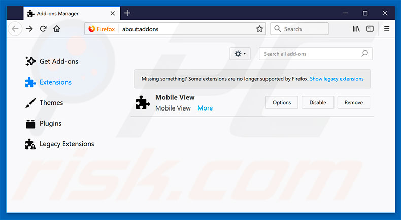 Removing SlikDealer ads from Mozilla Firefox step 2