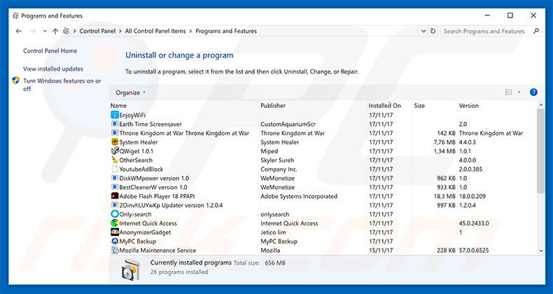 Would Like To Use Your Computing Power adware uninstall via Control Panel