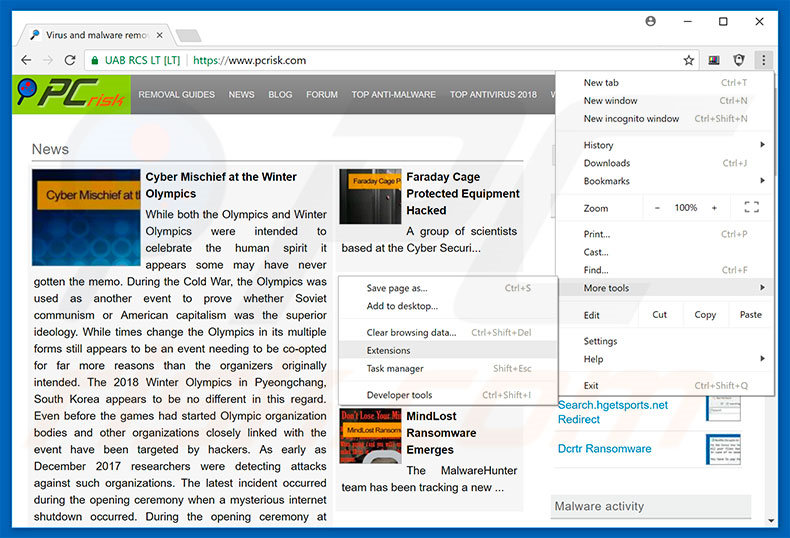 Removing VIRUS ALERT FROM MICROSOFT ads from Google Chrome step 1
