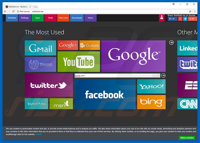 webstart.me browser hijacker