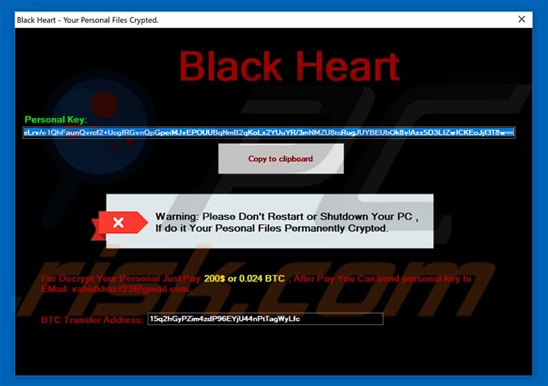 Black Heart decrypt instructions