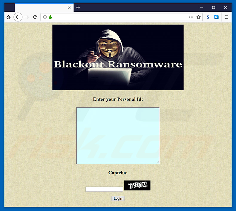 blackout ransomware tor website