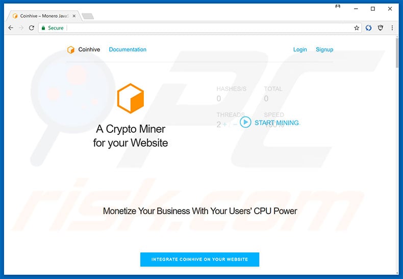 Coinhive scam