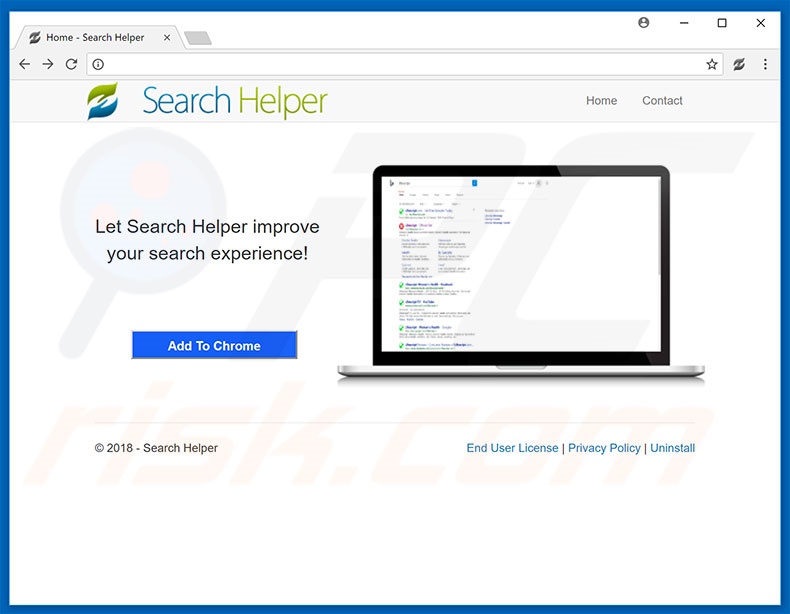 Website used to promote Search Helper browser hijacker