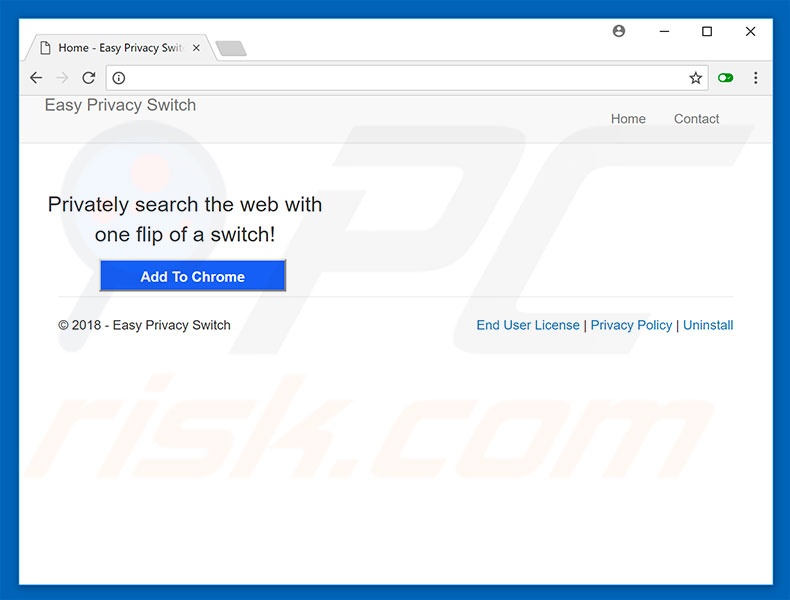 Website used to promote Easy Privacy Switch browser hijacker