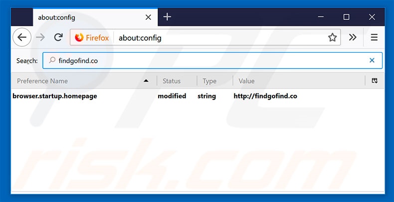 Removing findgofind.co from Mozilla Firefox default search engine
