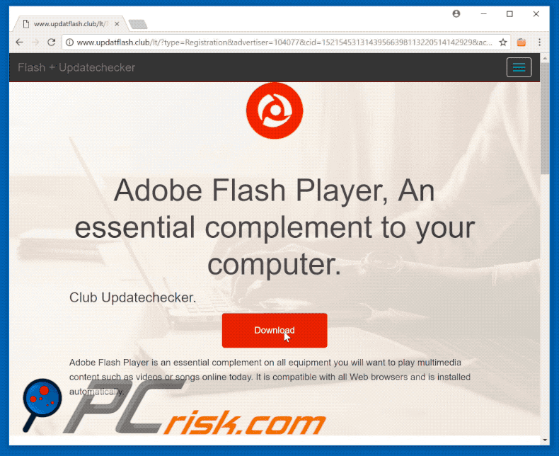 Flash Player Premium SMS scam gif