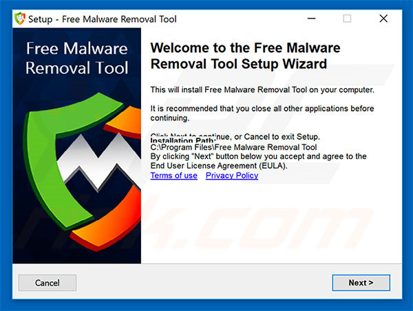 Free Malware Removal Tool installation setup