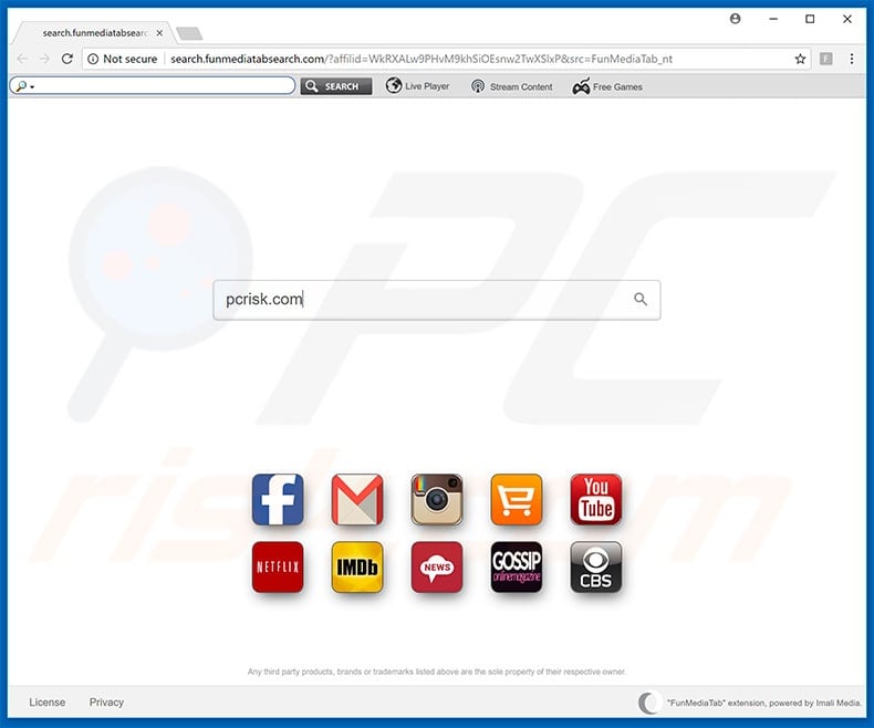 search.funmediatabsearch.com browser hijacker