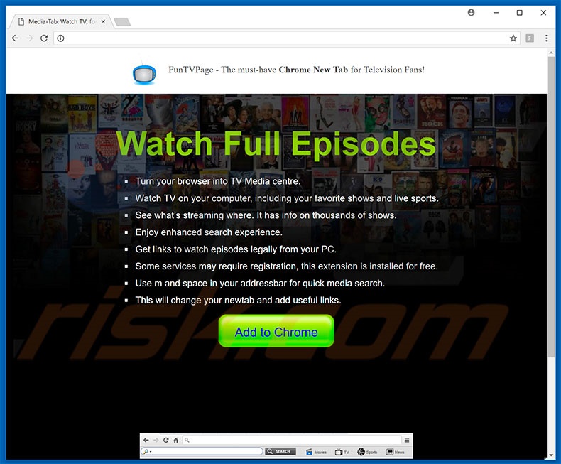 Website used to promote FunMediaTab browser hijacker