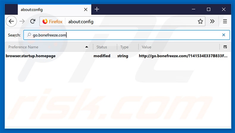 Removing go.bonefreeze.com from Mozilla Firefox default search engine