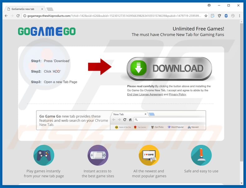 gogamego toolbar promoting pop-up ad sample 3