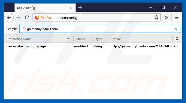 Removing go.mennythanks.com from Mozilla Firefox default search engine