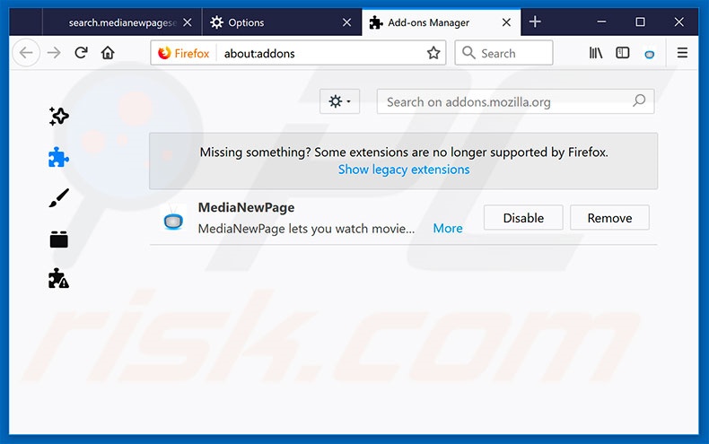 Removing go.normandoh.com related Mozilla Firefox extensions