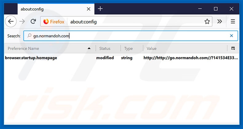 Removing go.normandoh.com from Mozilla Firefox default search engine