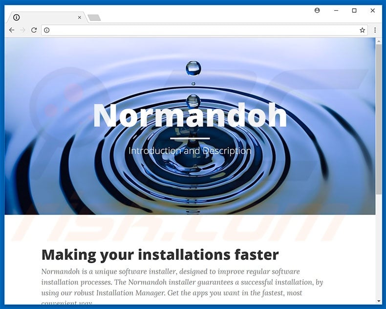 Website used to promote Normandoh browser hijacker